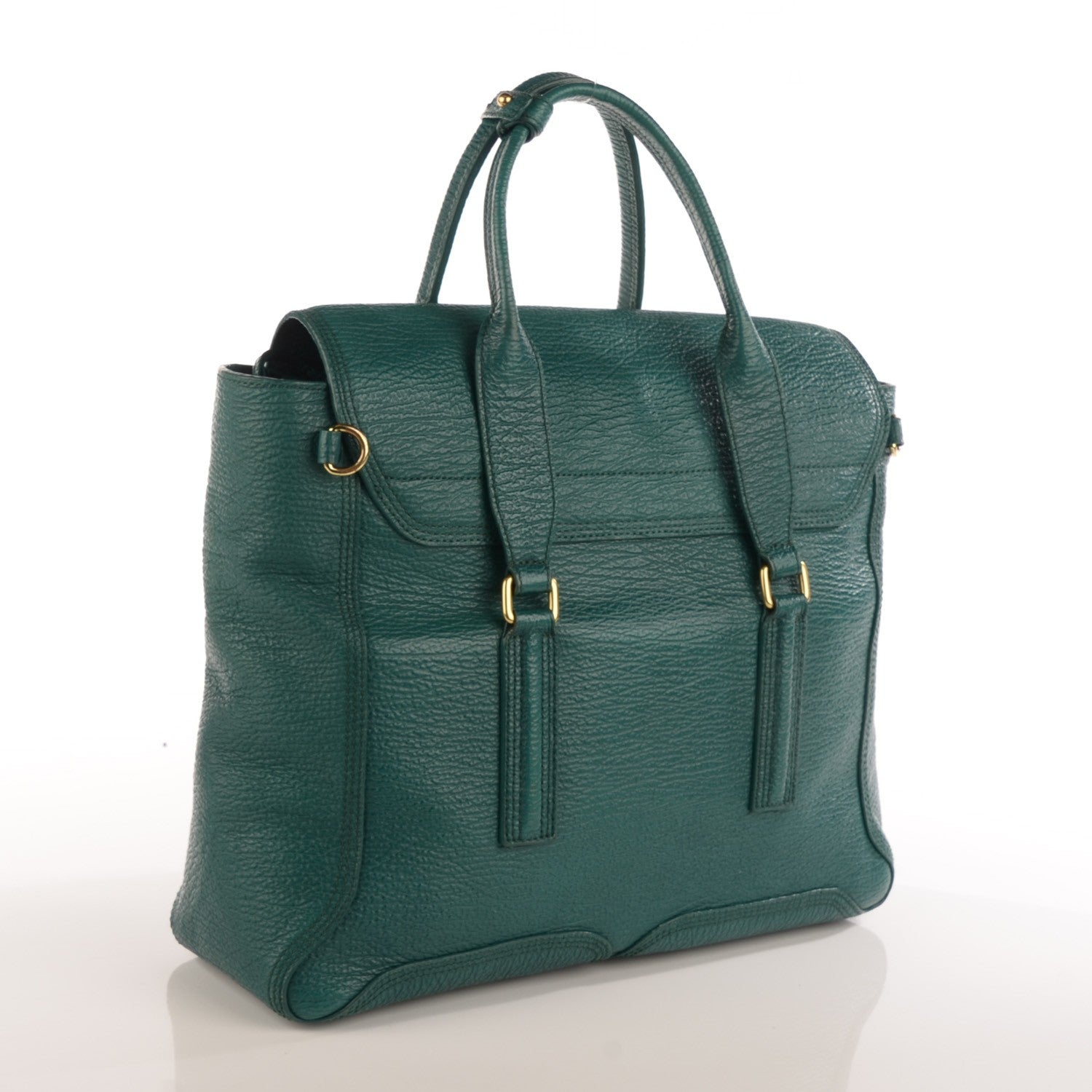 3.1 Phillip Lim 3.1 Textured Leather Large Pashli Satchel Jade 3 of 9