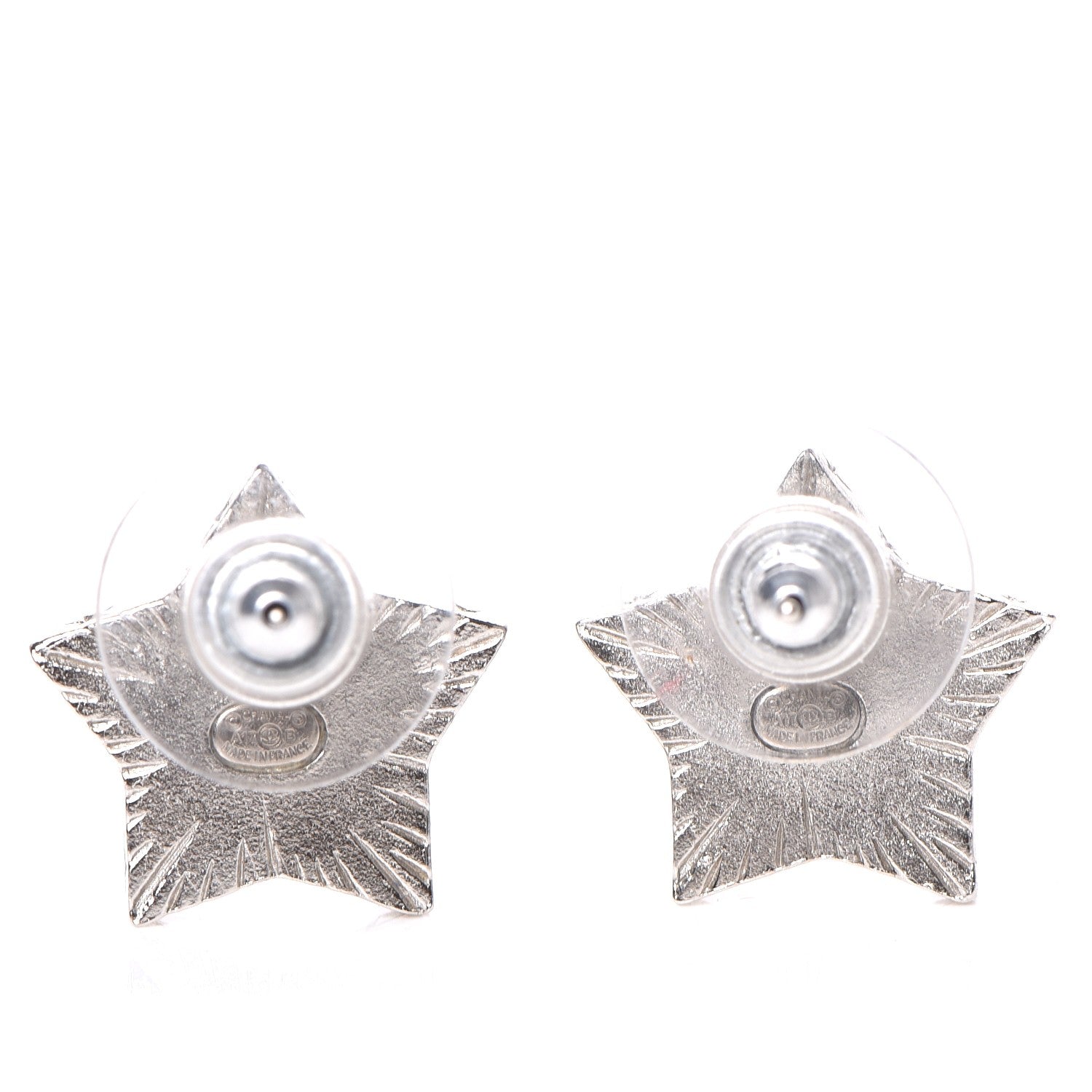 Chanel Resin Metal CC Star Earrings Silver 3 of 5