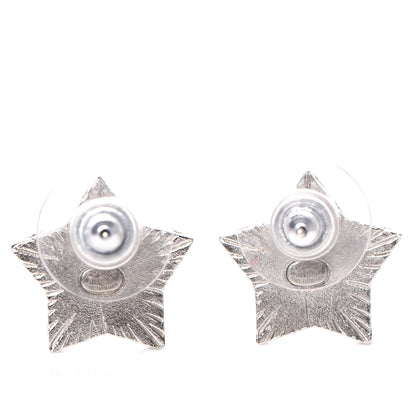 Chanel Resin Metal CC Star Earrings Silver 3 of 5