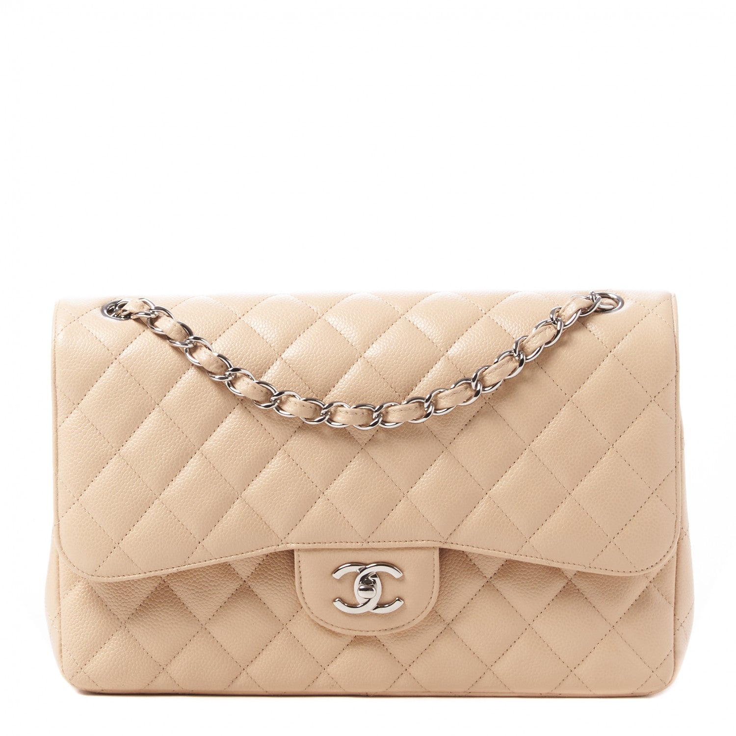 Chanel Caviar Quilted Jumbo Double Flap Beige Clair 1 of 11