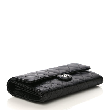 Chanel Caviar Quilted Large Gusset Flap Wallet Black 4 of 12
