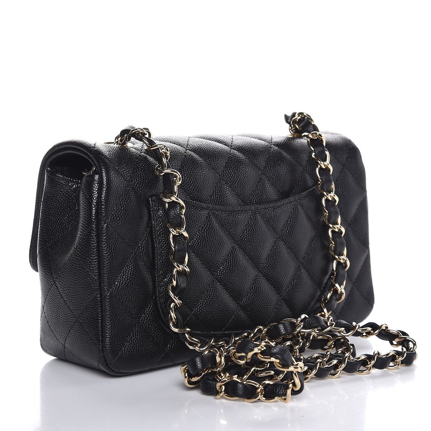 Caviar Quilted Mini Rectangular Flap Black