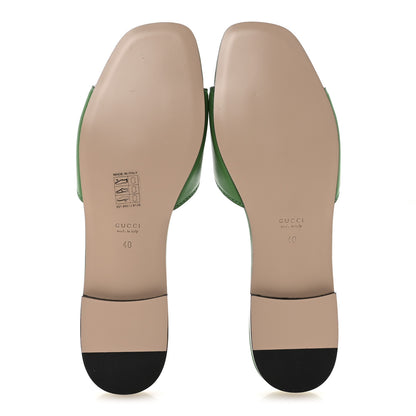 Gucci Cosmos Softy Calfskin Interlocking G Cut Out Slide Sandals 40 New Shamarock 6 of 8