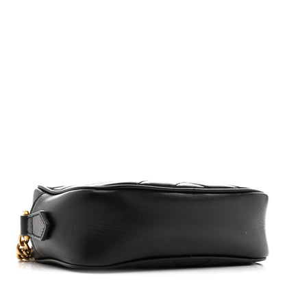 Gucci Calfskin Matelasse Mini GG Marmont Chain Shoulder Bag Black 4 of 14