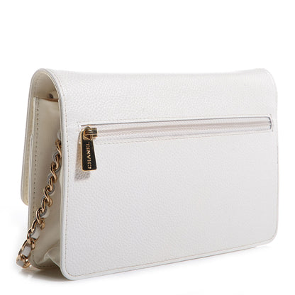 Chanel Caviar Timeless CC Wallet on Chain WOC White 3 of 8