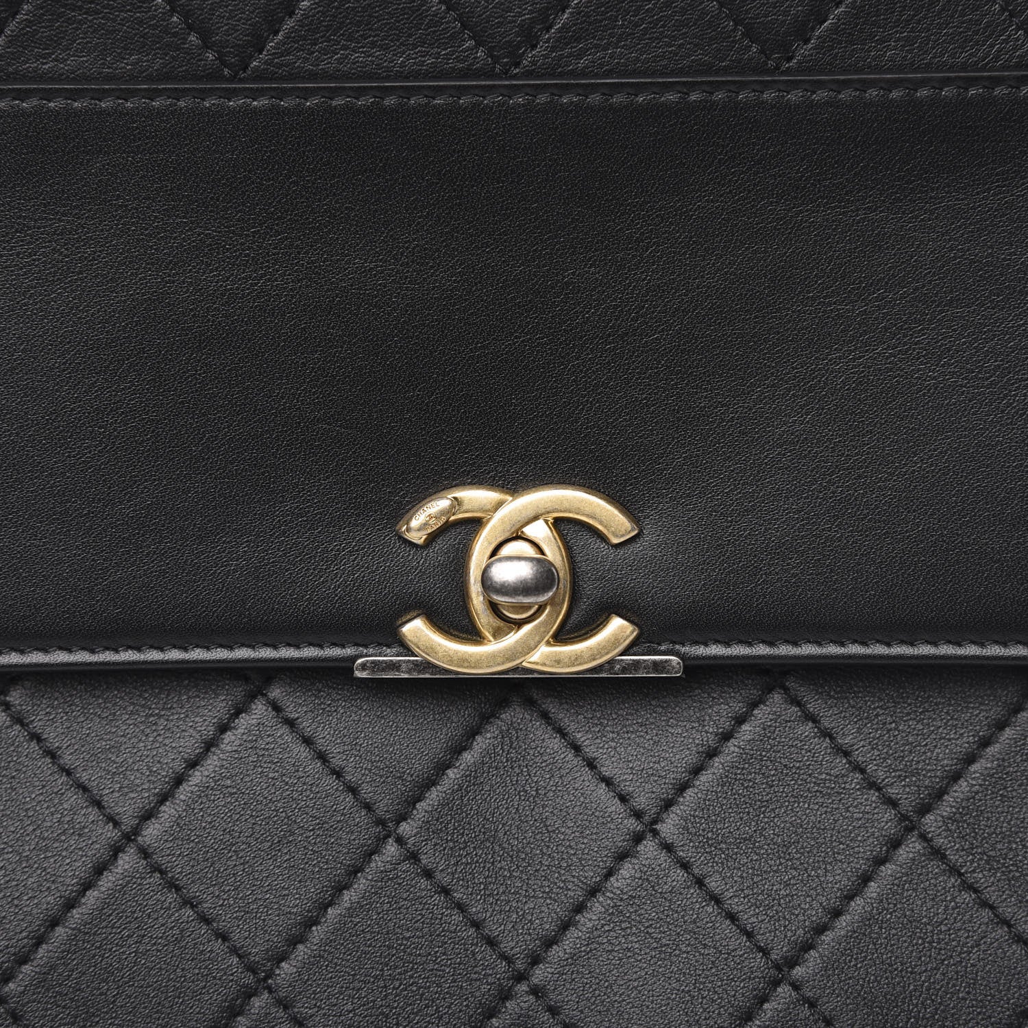 Chanel Calfskin Quilted CC Flap Clutch Black 10 of 11