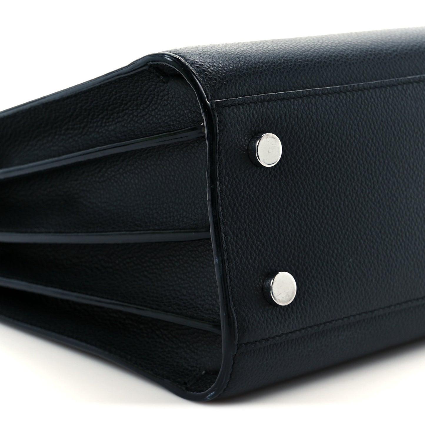 Grained Calfskin Baby Sac De Jour Black