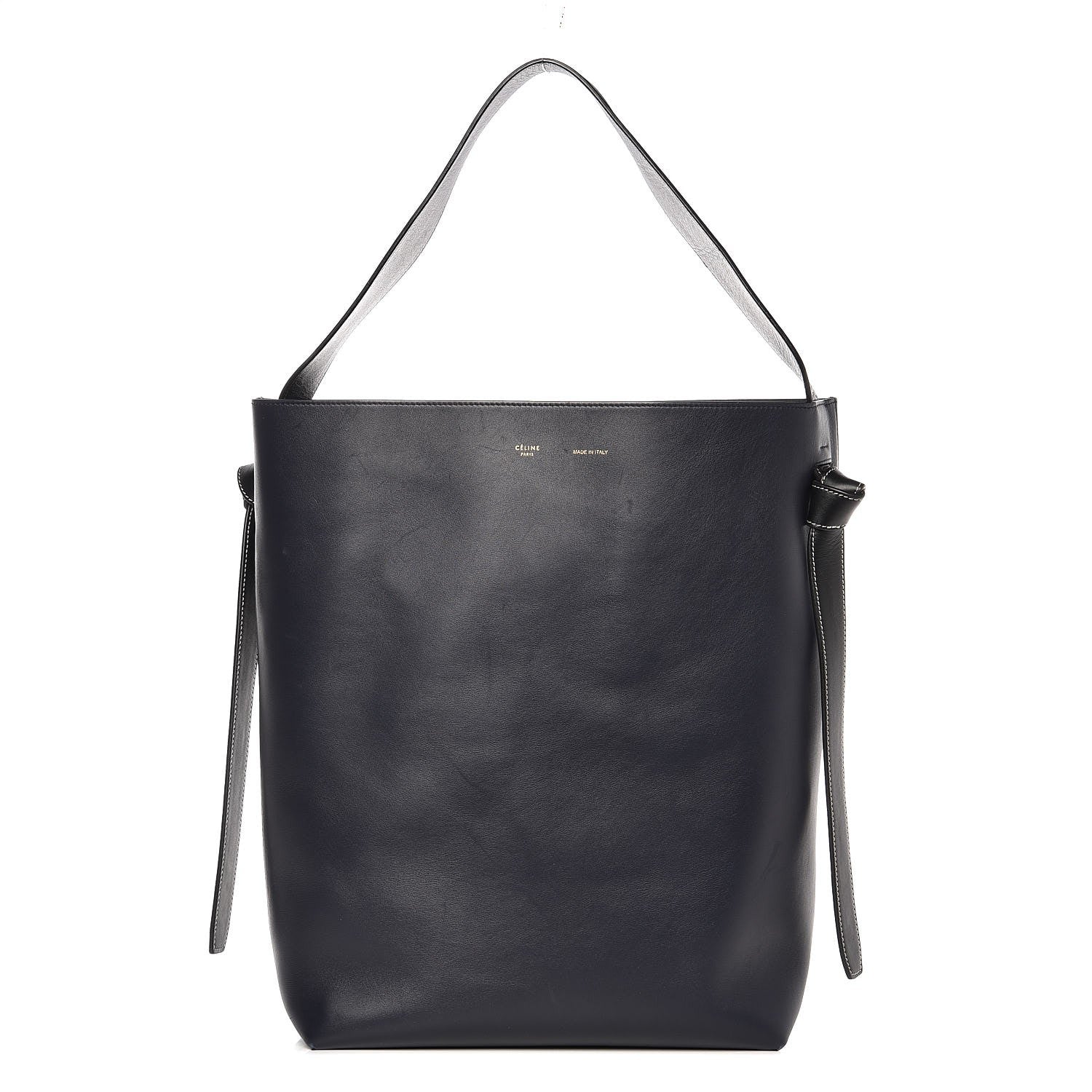 Celine Shiny Smooth Calfskin Small Twisted Cabas Navy Dark Green 1 of 13