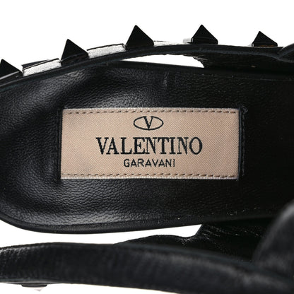 Valentino Garavani Calfskin Lacquered Monochrome Rockstud Ankle Strap 100mm Pumps 36 Black 7 of 8