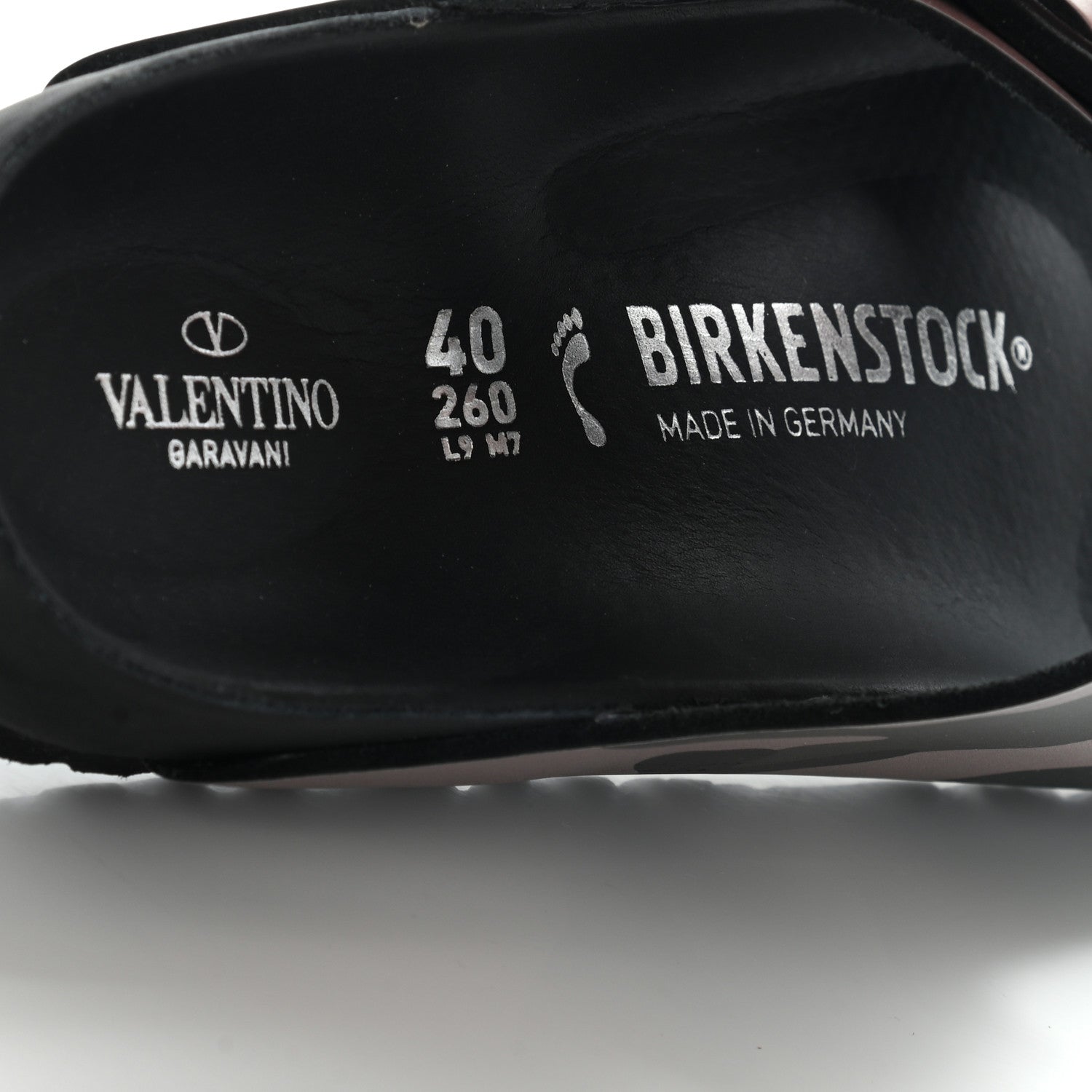 Valentino Garavani X BIRKENSTOCK Calfskin VLTN Arizona Slide Sandals 40 Army Green Poudre 6 of 10