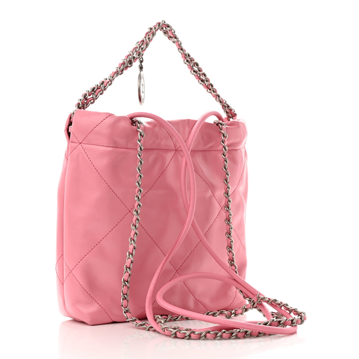 Shiny Calfskin Quilted Mini Chanel 22 Pink
