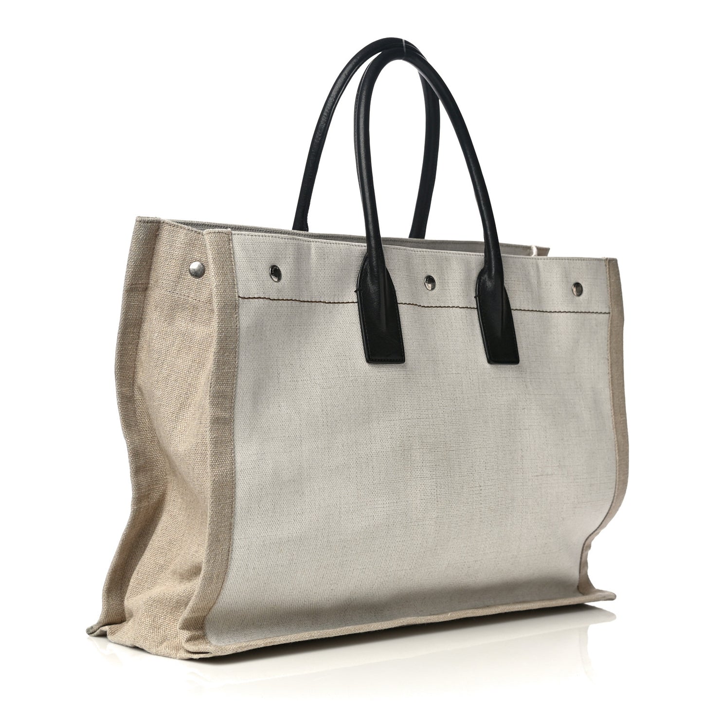 Linen Calfskin Rive Gauche Tote Optic White