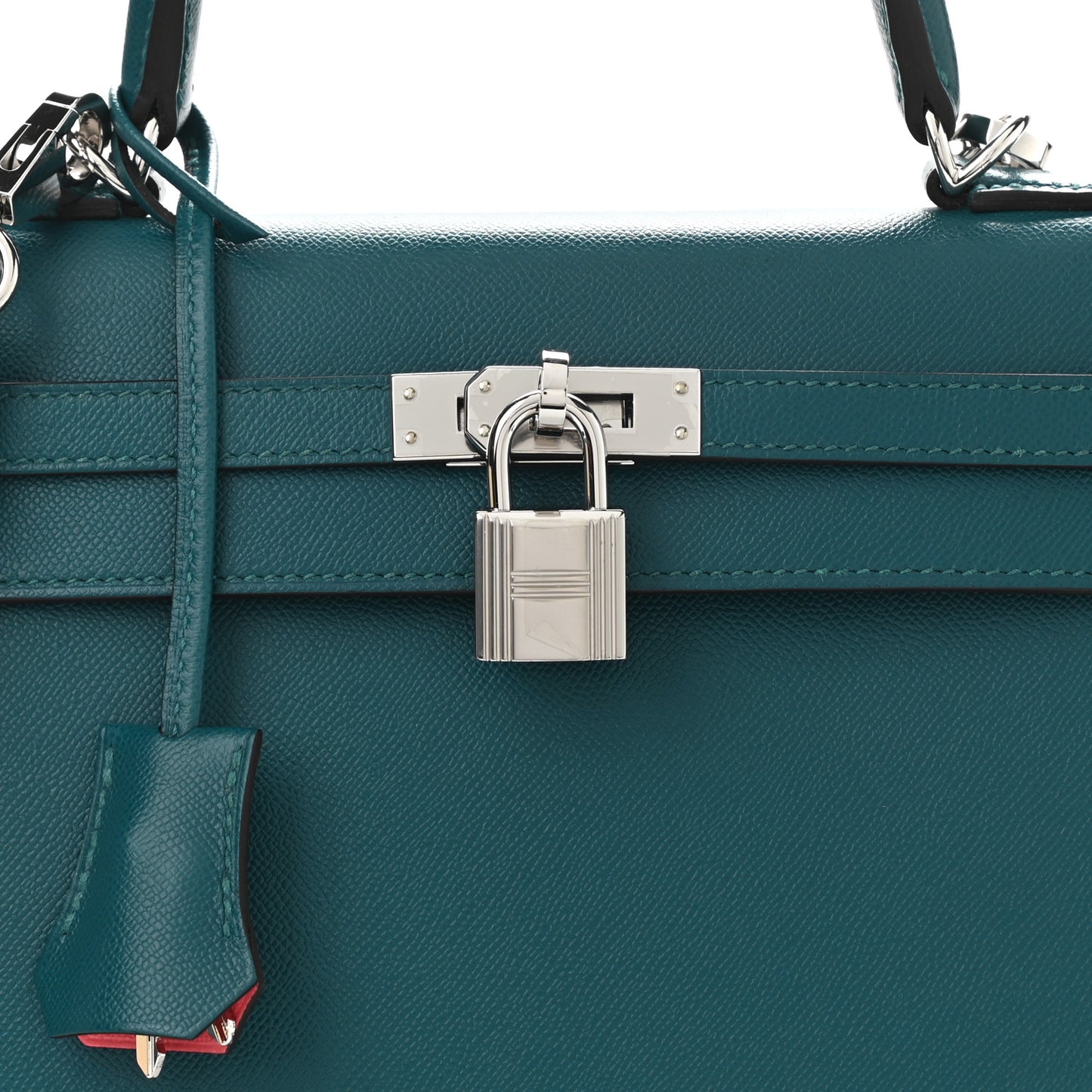 Madame Calfskin Verso Kelly Sellier 25 Vert Bosphore Rose Lipstick