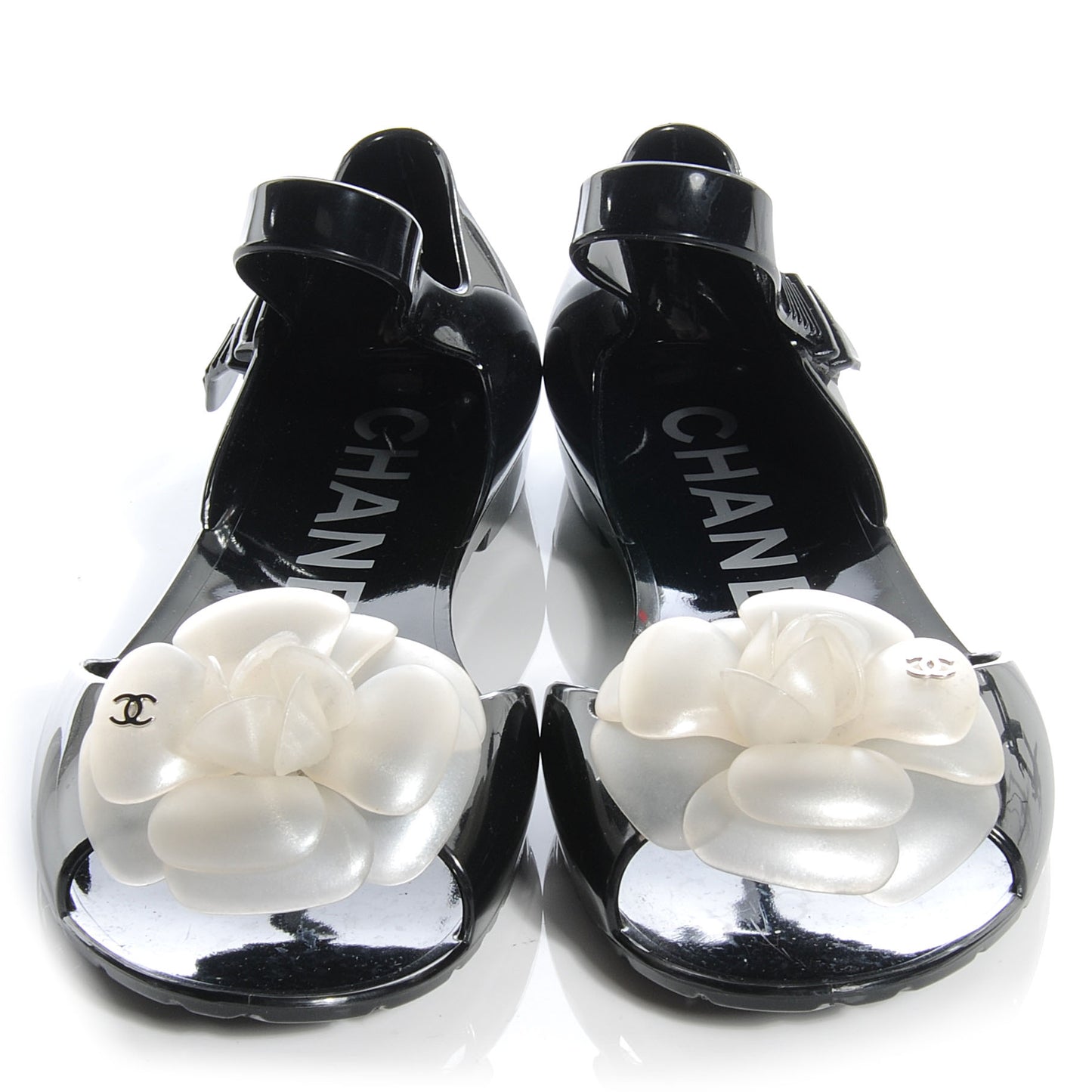 Jelly Camellia Sandal 37 Black White