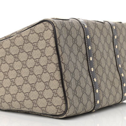 Gucci Monogram Guccissima Hearts Studded Medium Joy Boston Dark Brown 8 of 9