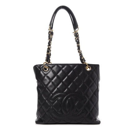 Chanel Caviar Quilted Petit Shopping Tote PST Black 1 of 11