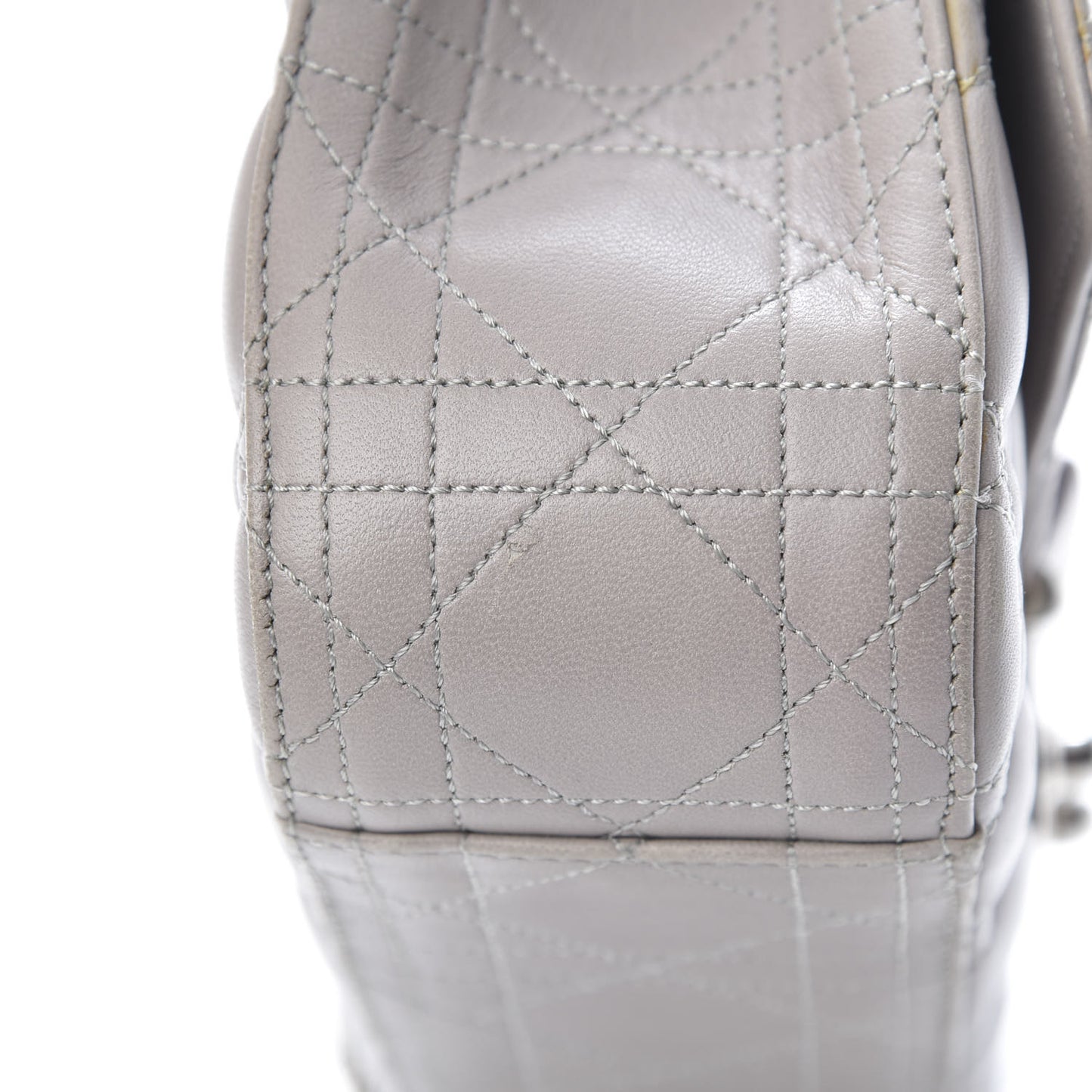 Lambskin Cannage Medium Miss Dior Flap Grey