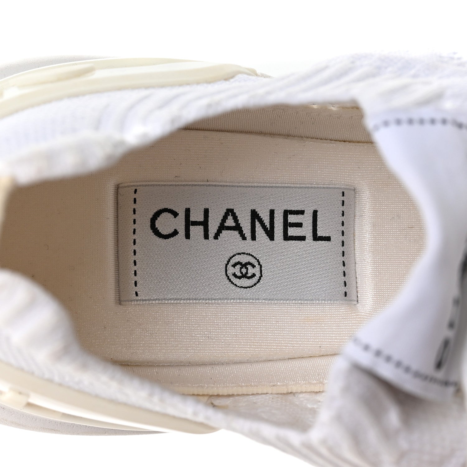 Chanel Fabric Logo Sneakers 38 White 8 of 10