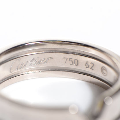 Cartier 18K White Gold 7mm C De Ring 62 10 3 of 6