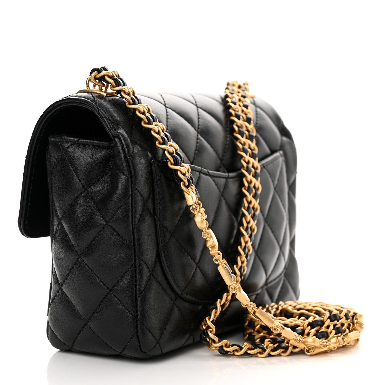 Chanel Lambskin Enamel Quilted Mini Flap Black 3 of 13