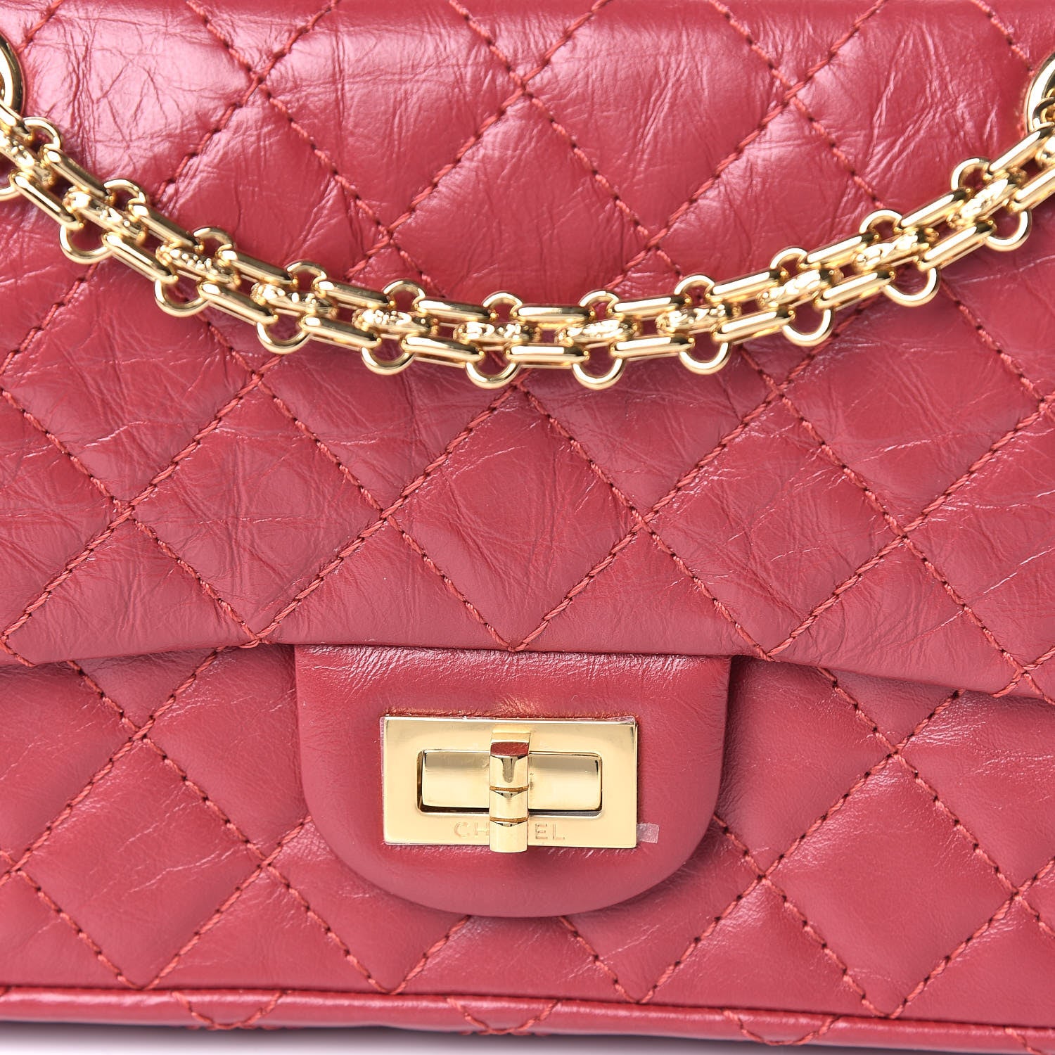 Chanel Aged Calfskin Quilted 2.55 Reissue Mini Flap Red 11 of 12