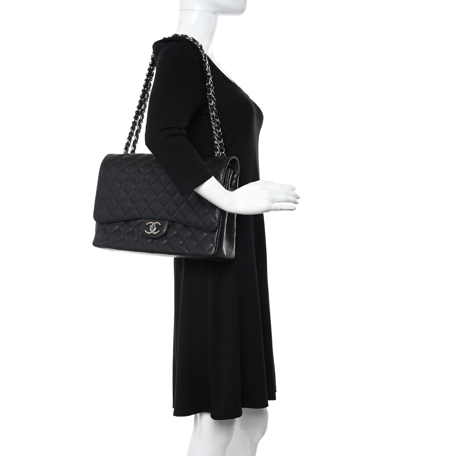 Chanel Caviar Quilted Maxi Double Flap Black 2 of 12