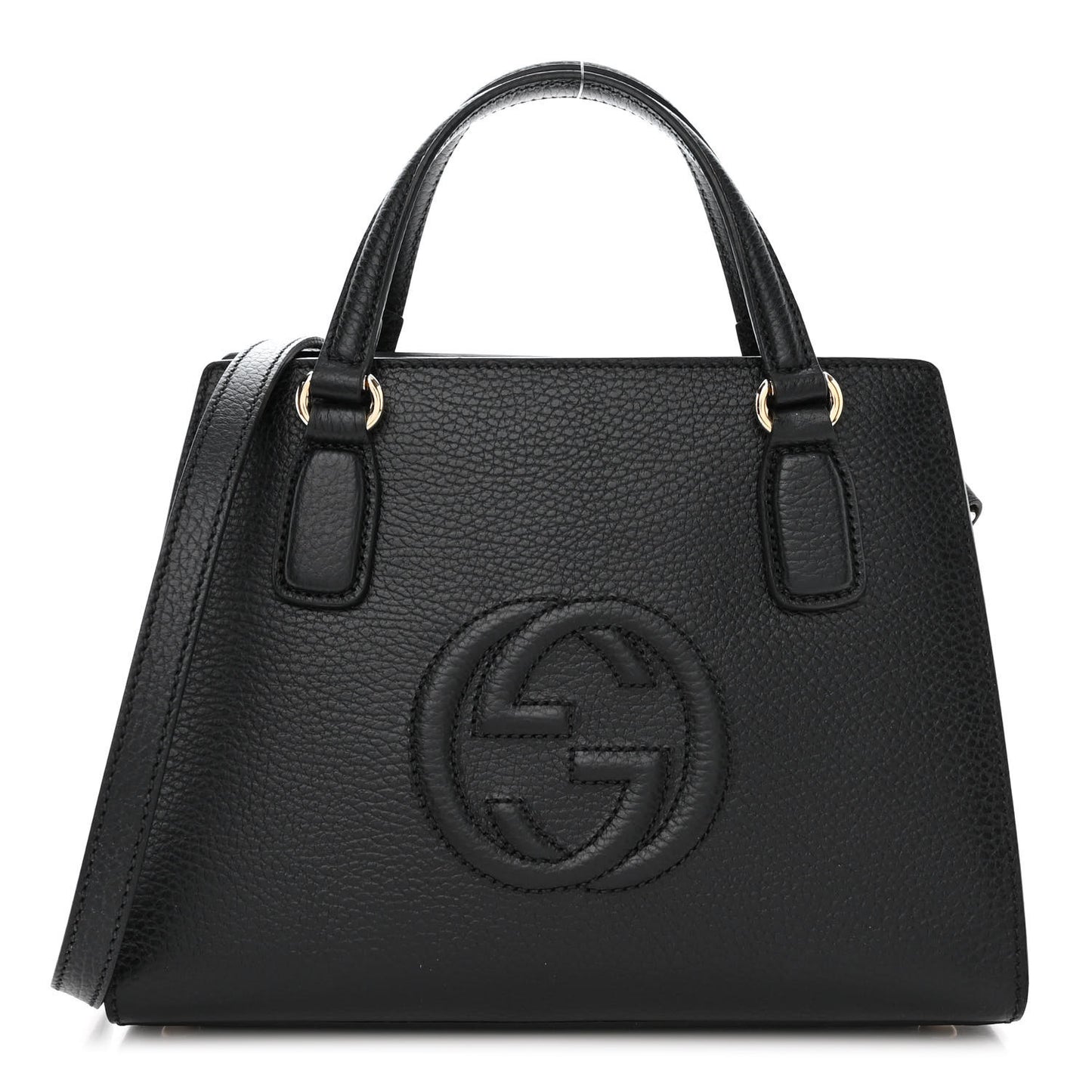 Dollar Calfskin Medium Soho Top Handle Satchel Black