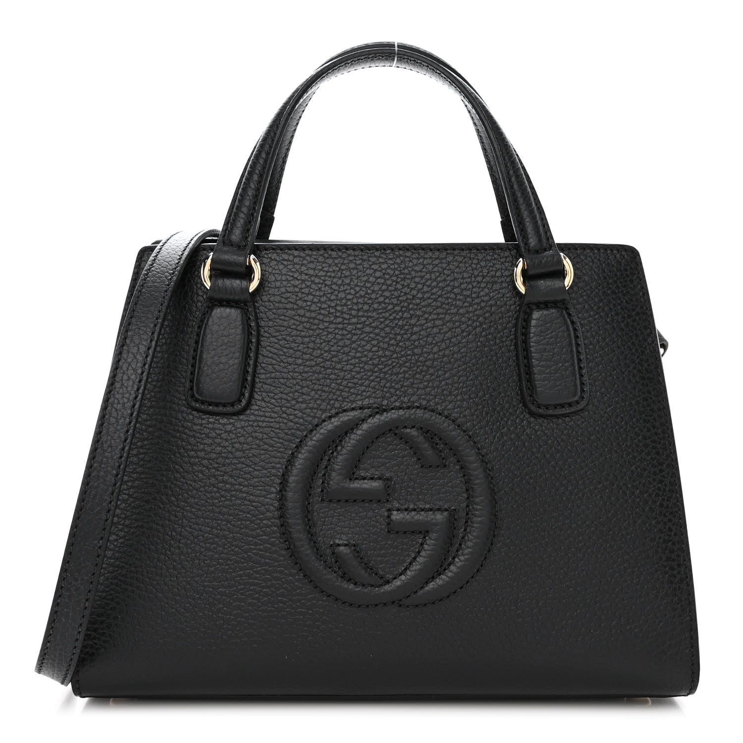 Gucci Dollar Calfskin Medium Soho Top Handle Satchel Black 1 of 11