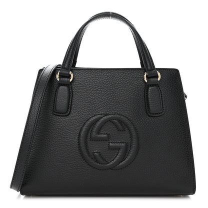 Gucci Dollar Calfskin Medium Soho Top Handle Satchel Black 1 of 11