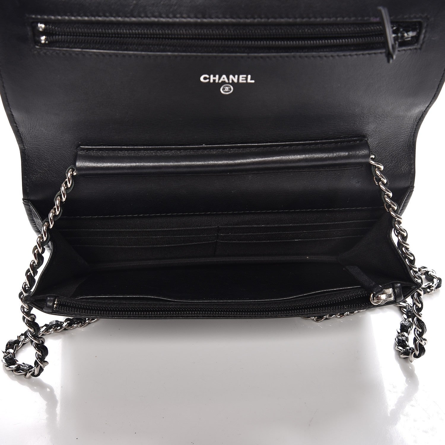 Chanel Caviar Timeless CC Wallet On Chain WOC Black 5 of 11