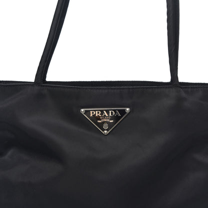 Prada Calfskin Tessuto Nylon Easy Shoulder Bag Black 9 of 9