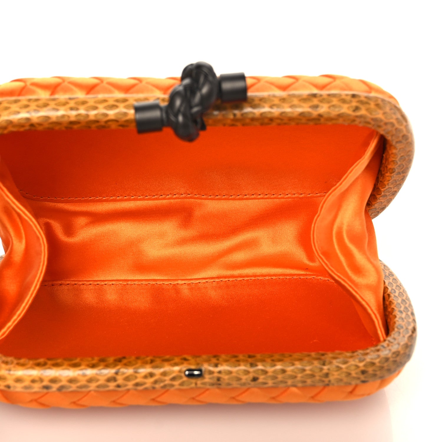 Bottega Veneta Satin Intreccio Impero Ayers Knot Clutch Orange 5 of 8