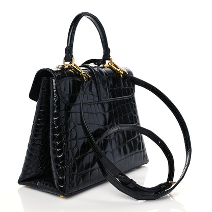 Louis Vuitton Alligator Rose Des Vents PM Black 2 of 7