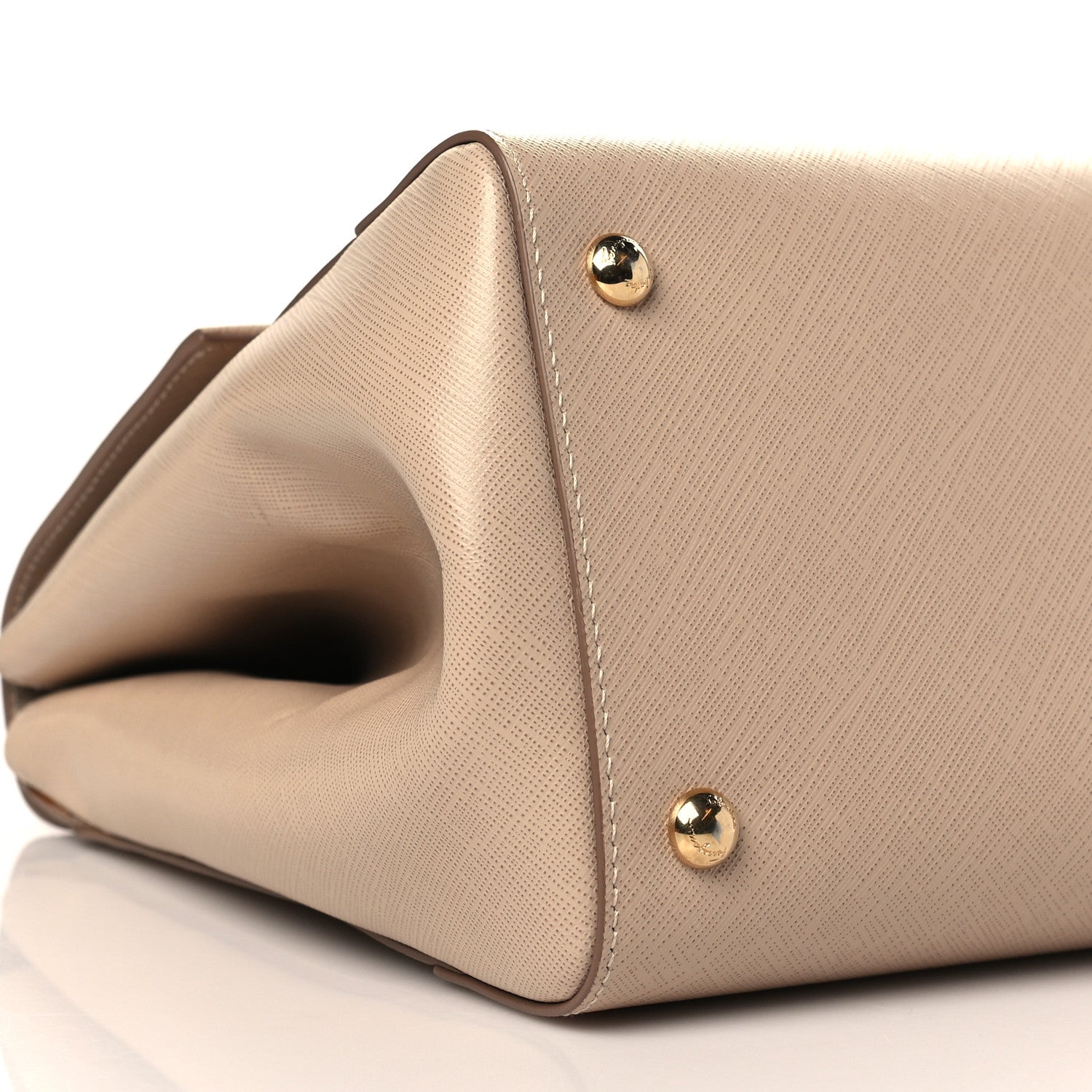 Salvatore Ferragamo Hammered Calfskin Vara Bow Top Handle Flap Bag Natural 8 of 9