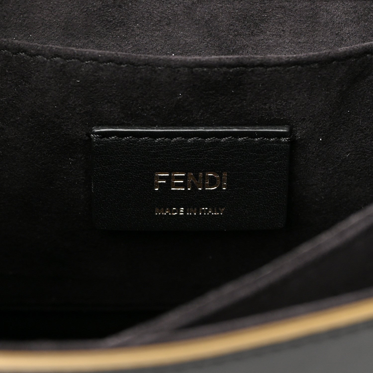 Fendi Vitello Liberty Scalloped Studded Kan I Shoulder Bag Black 6 of 17