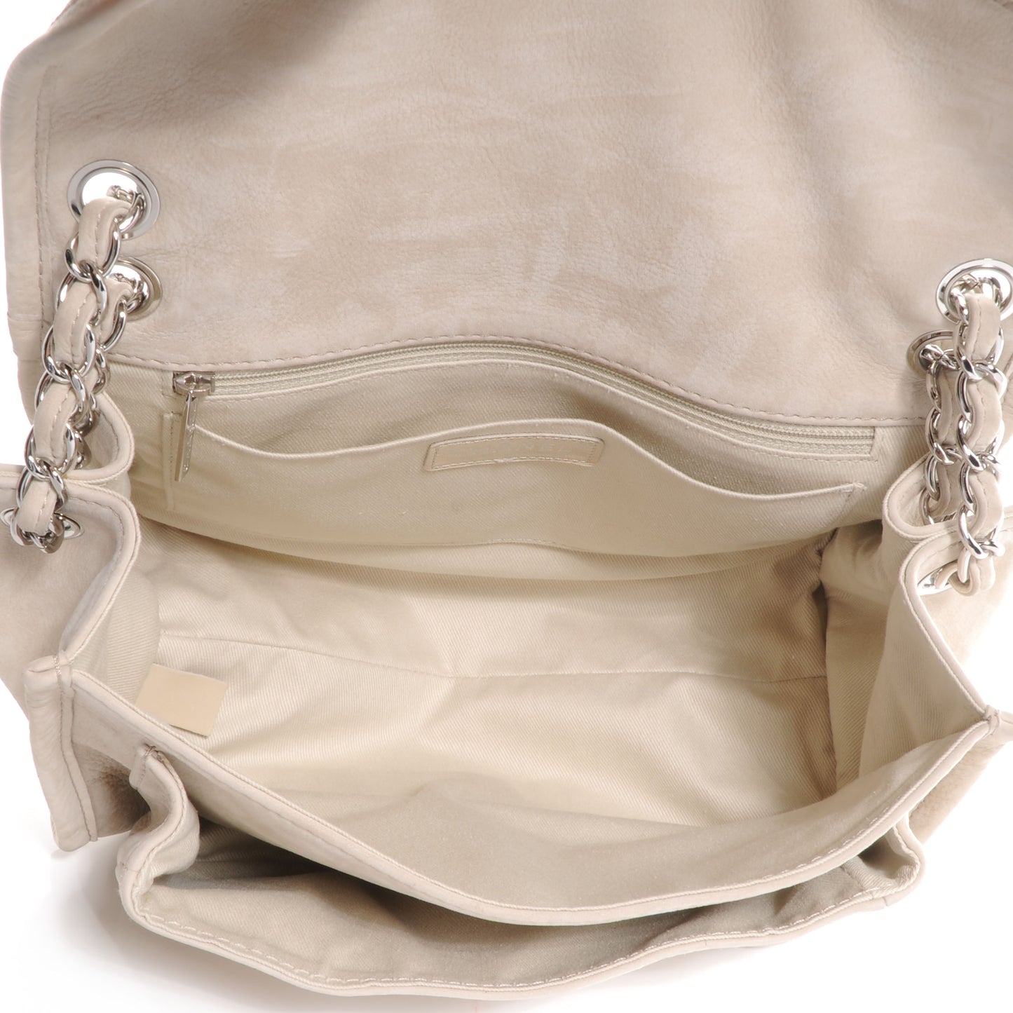 Ultra Soft Suede Calfskin Natural Beauty Flap Bag Beige