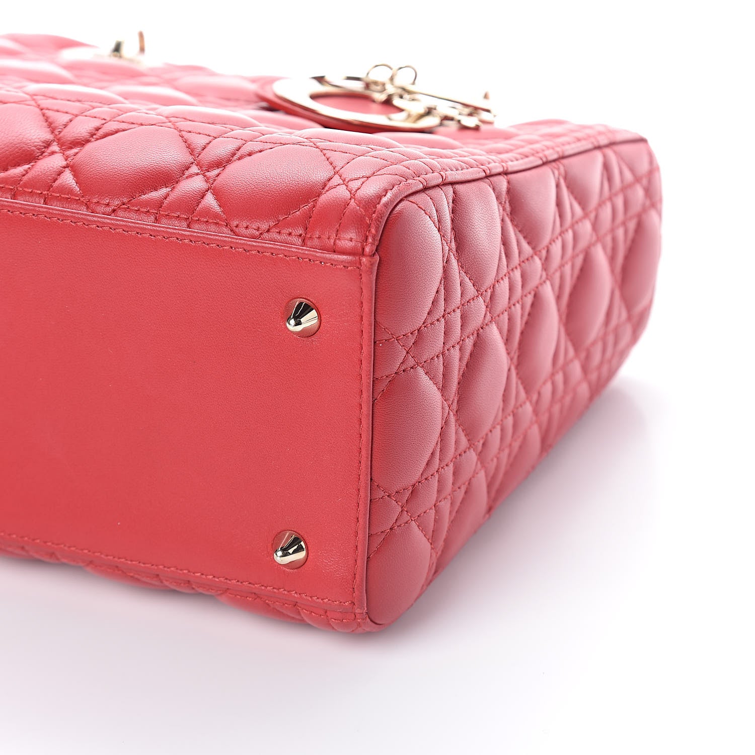 Christian Dior Lambskin Cannage Medium Lady Dior Red 8 of 8