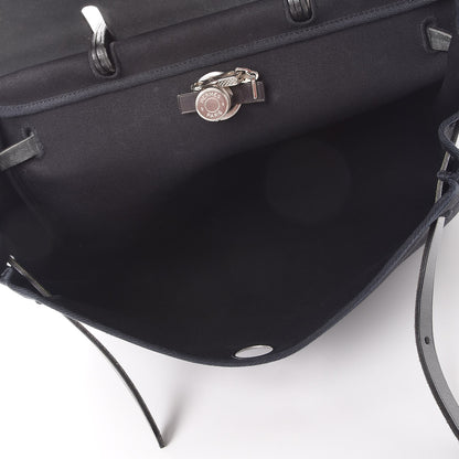 Hermes Toile Vache Calfskin Herbag 39 MM Black 6 of 22