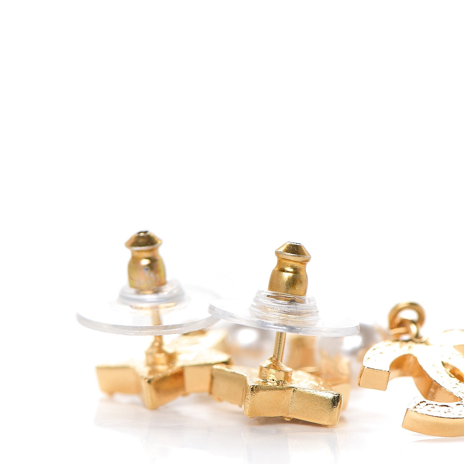 Chanel Crystal Pearl CC Star Drop Earrings Gold 3 of 4