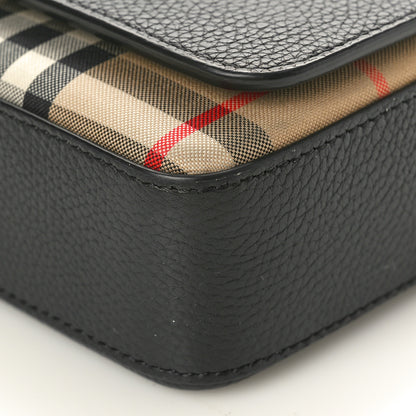 Burberry Grainy Calfskin Vintage Check Hampshire Crossbody Black 9 of 9