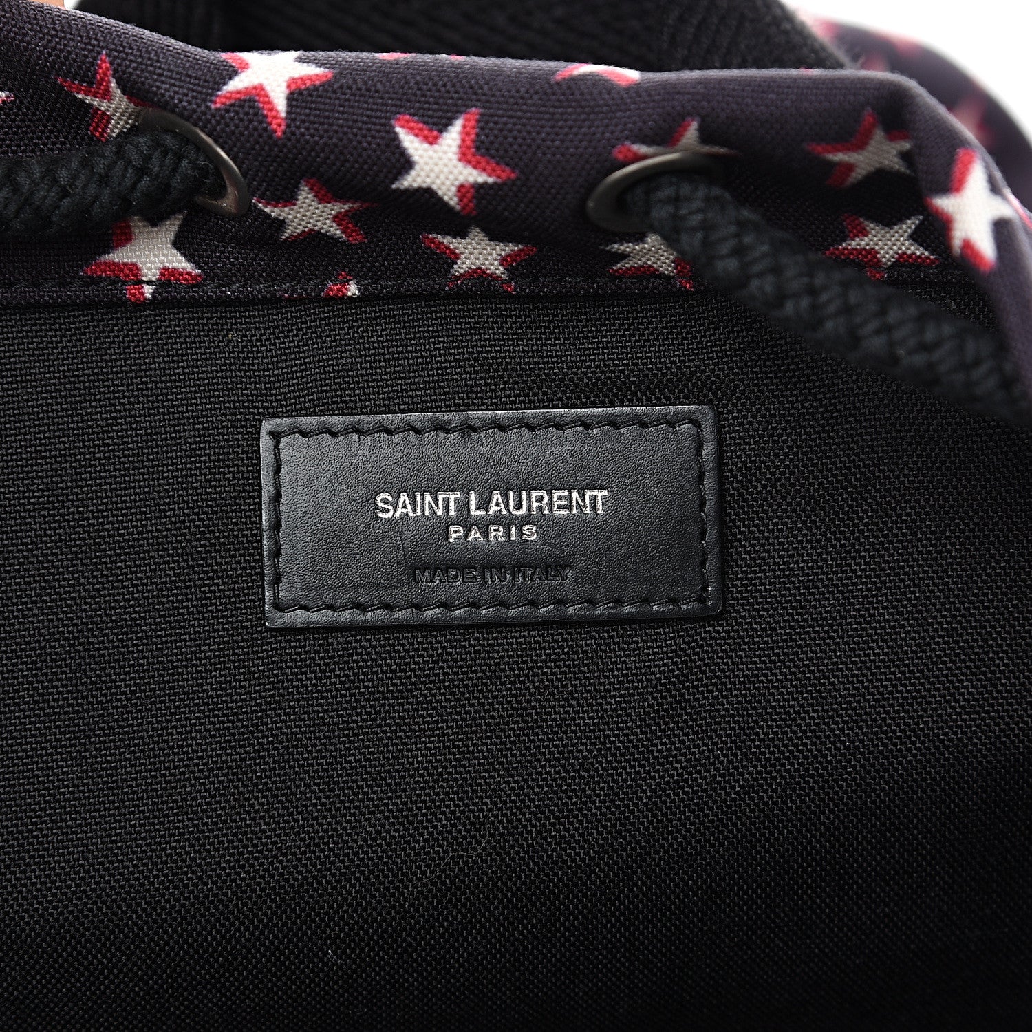 Saint Laurent Canvas Star Print City Sailor Backpack Black 5 of 9
