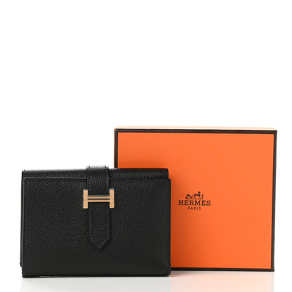 Hermes Epsom Tri-Fold Compact Bearn Wallet Black 7 of 7