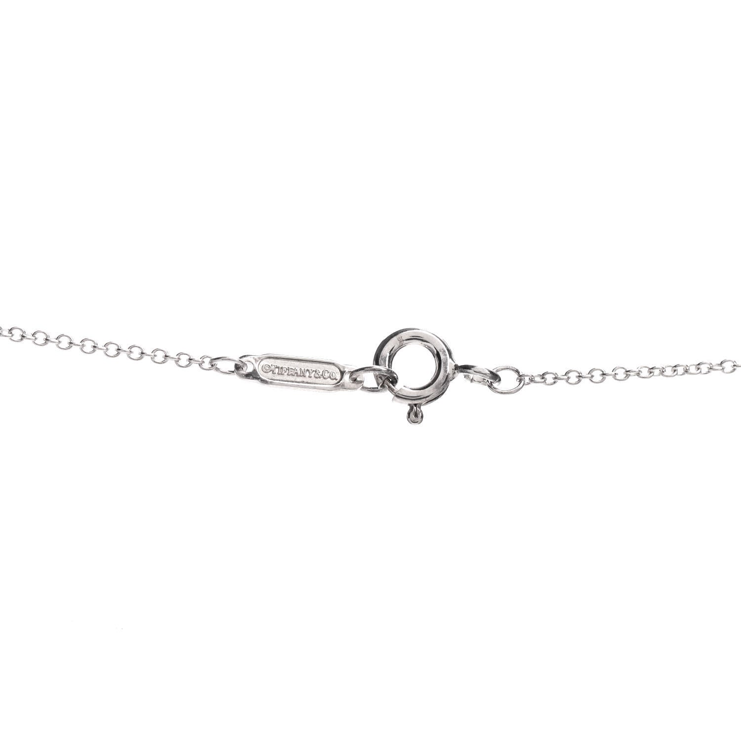 Tiffany Sterling Silver Diamond Heart Key Pendant Necklace 4 of 4