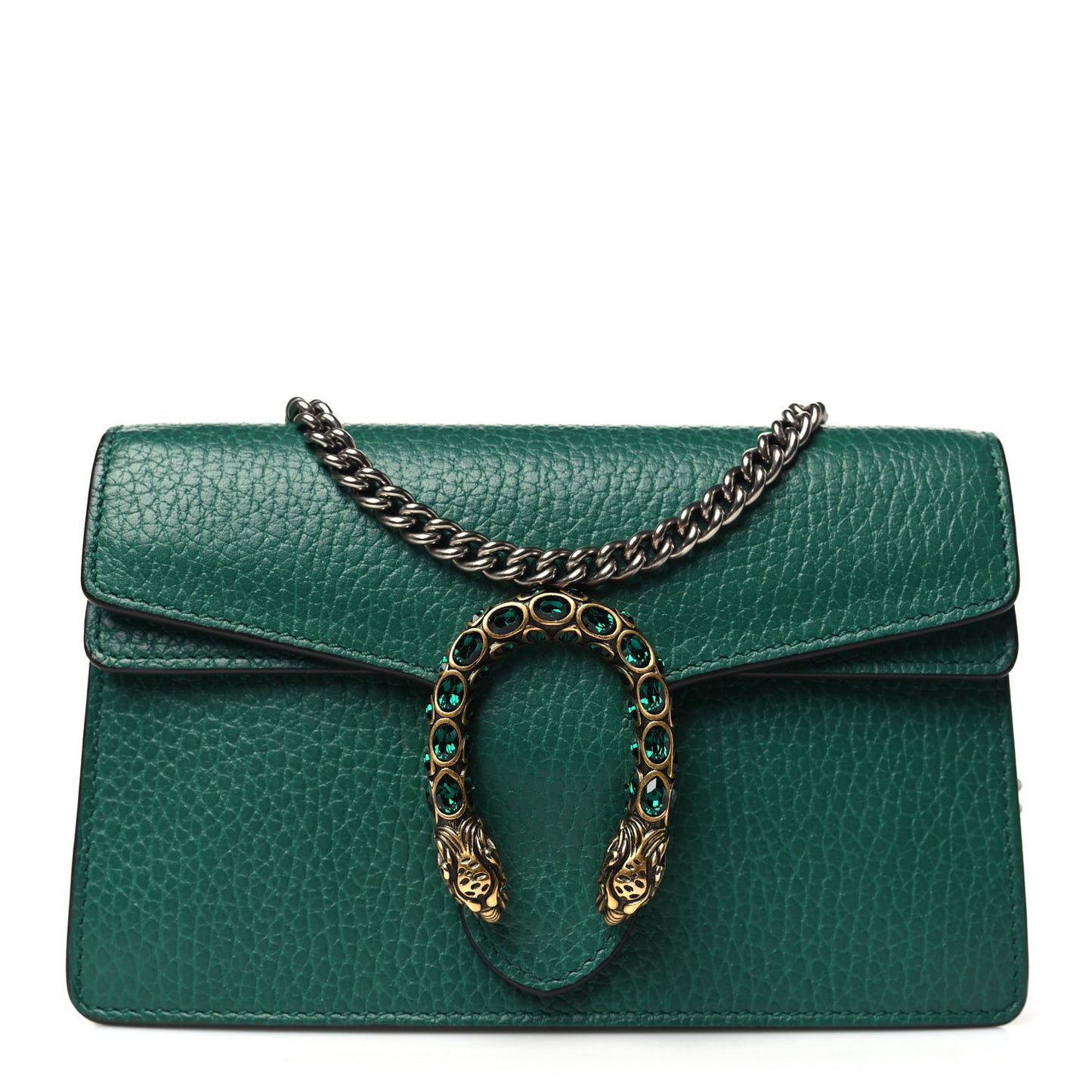 Dollar Calfskin Crystal Super Mini Dionysus Shoulder Bag Emerald