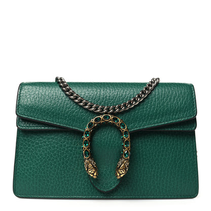 Gucci Dollar Calfskin Crystal Super Mini Dionysus Shoulder Bag Emerald 1 of 9
