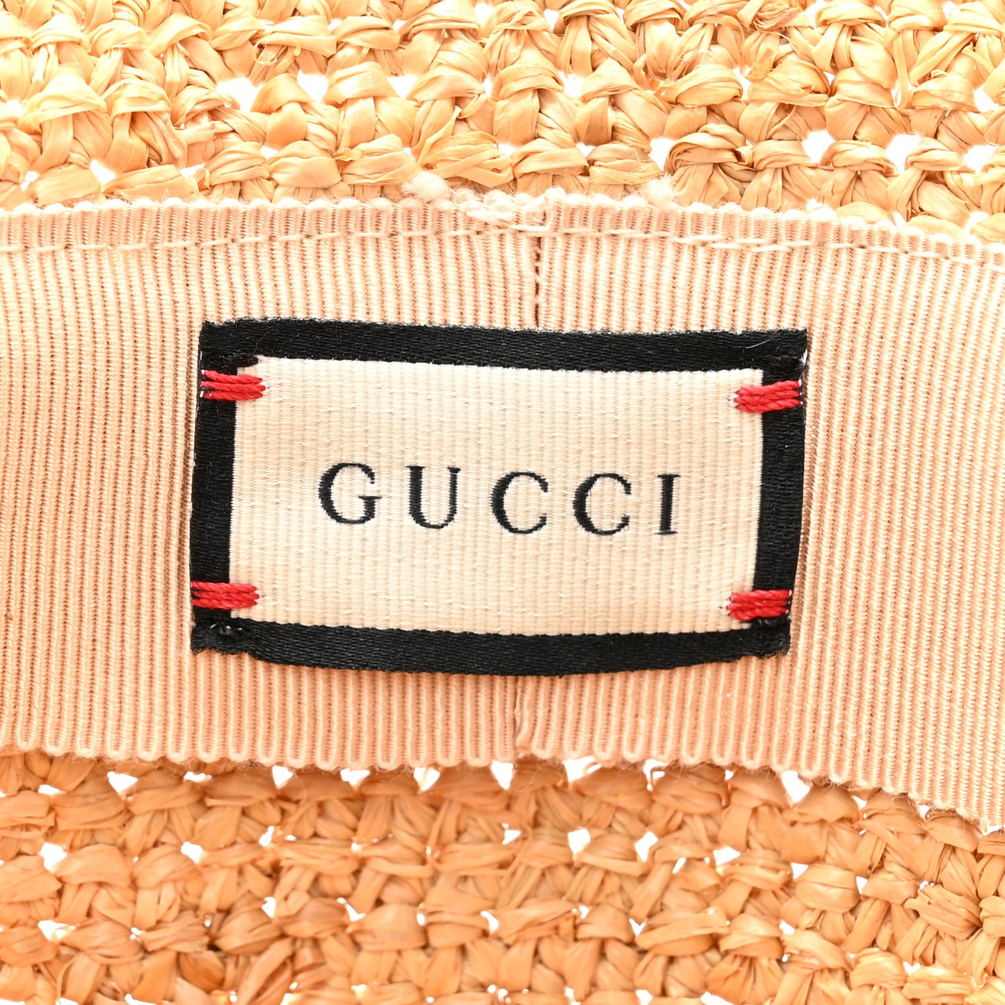 Raffia Double G Bucket Hat S Ivory