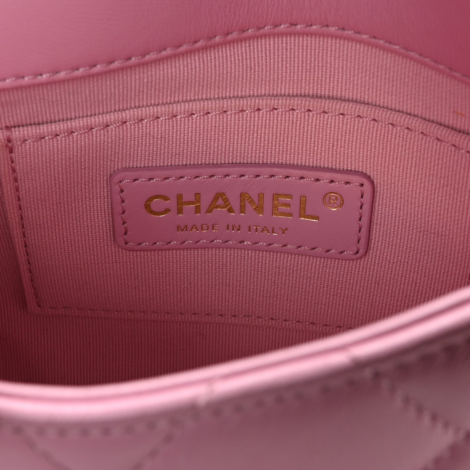 Chanel Lambskin Quilted Mini Lacquered Chain Flap Pink 6 of 10