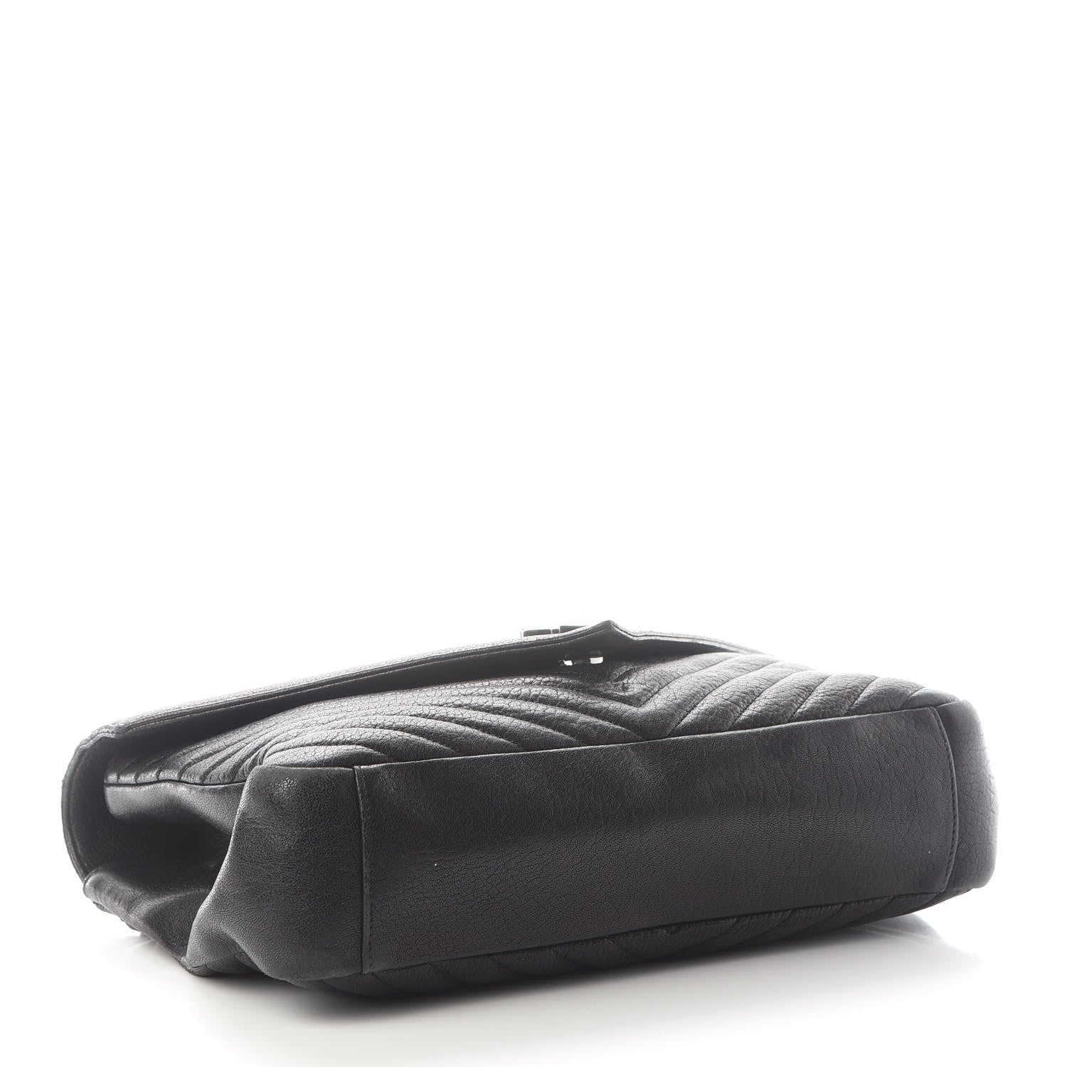 Saint Laurent Sheepskin Matelasse Chevron Monogram Large College Satchel Black 4 of 12