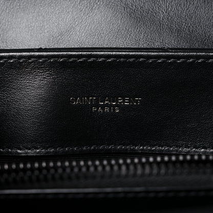 Saint Laurent Calfskin Y Quilted Monogram Small Loulou Chain Satchel Black 6 of 9