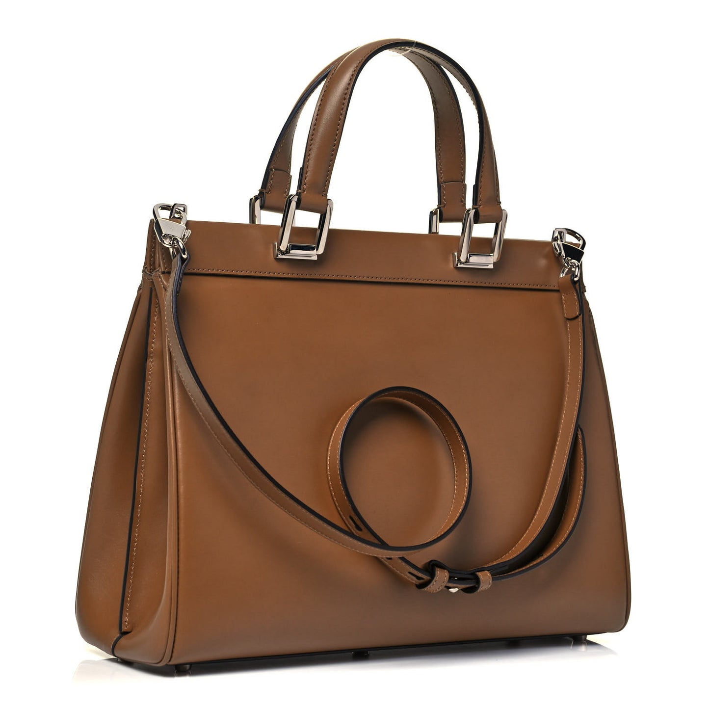 Smooth Calfskin Medium Zumi Top Handle Bag Friky Taupe